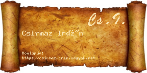Csirmaz Irén névjegykártya