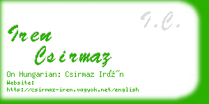 iren csirmaz business card